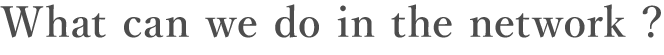 What can we do in the network ?